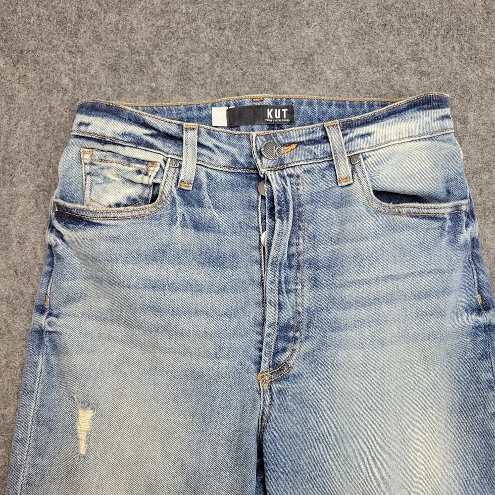 Kut From The Kloth Jeans Womens 0 Blue Denim High Rise Ankle VTG Straight Preppy - Picture 5 of 13